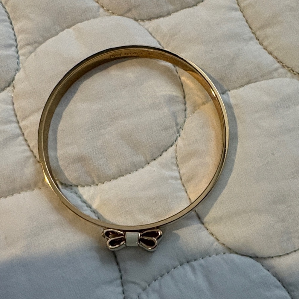 Gold Bow Bangle Bracelet - Picture 4 of 4